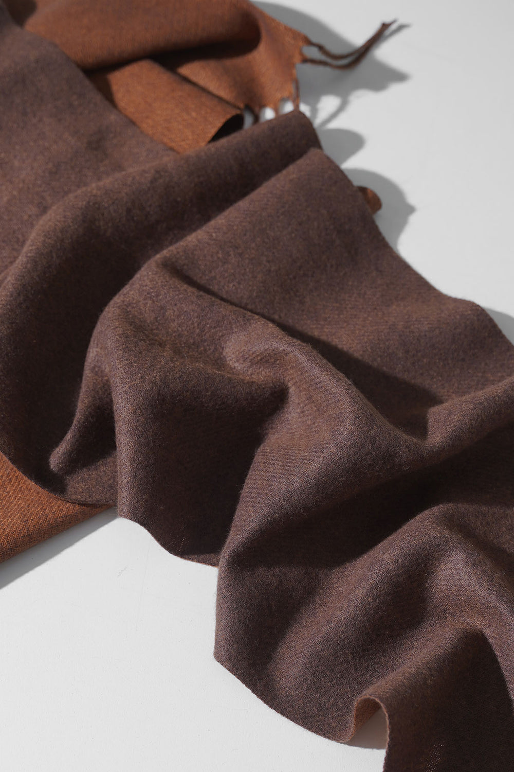 BROWN CONTRAST WEAVE REVERSIBLE SCARF