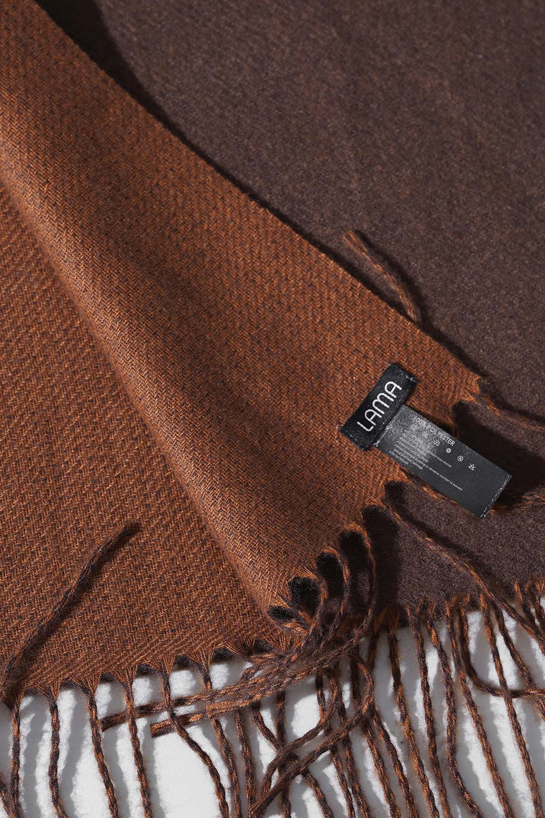 BROWN CONTRAST WEAVE REVERSIBLE SCARF