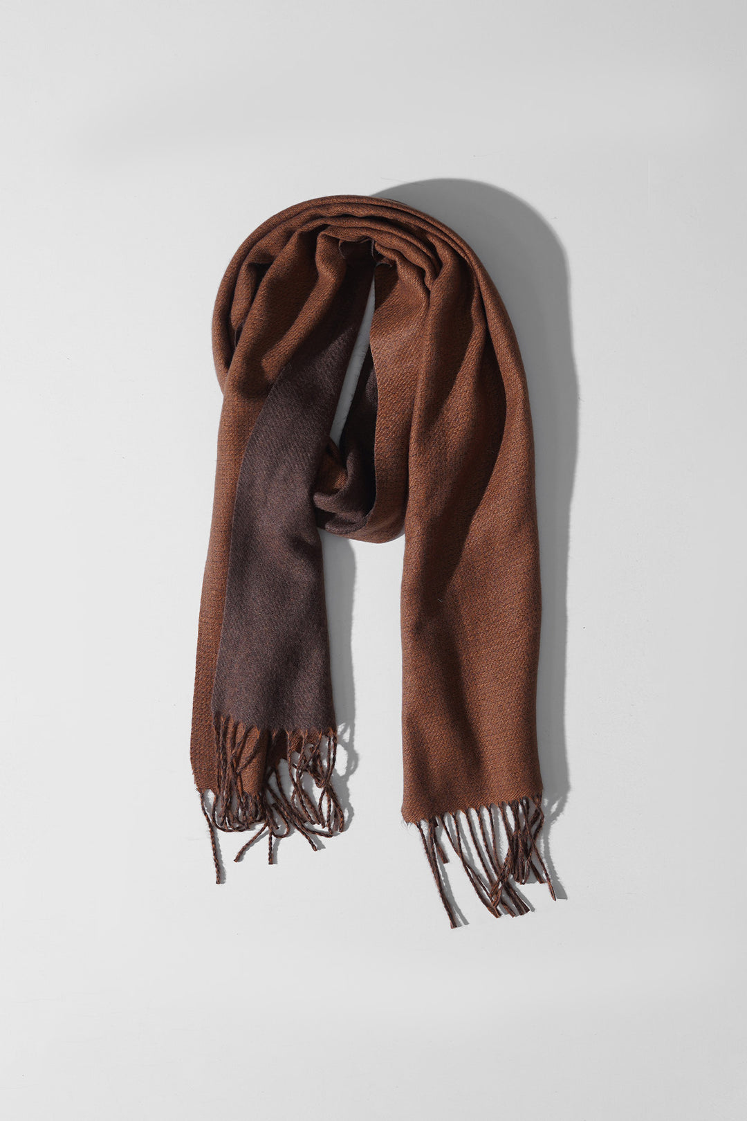 BROWN CONTRAST WEAVE REVERSIBLE SCARF