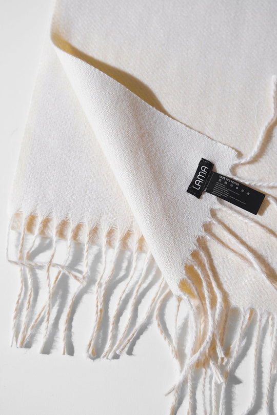CREAM CONTRAST WEAVE REVERSIBLE SCARF