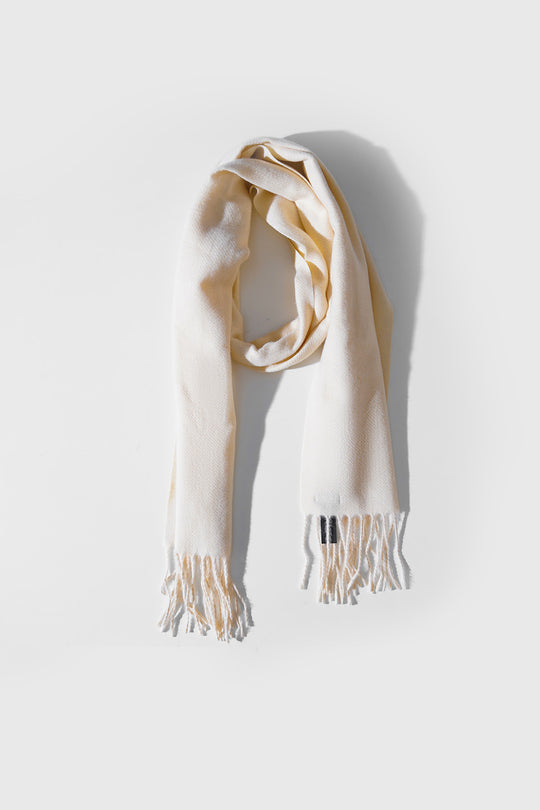 CREAM CONTRAST WEAVE REVERSIBLE SCARF