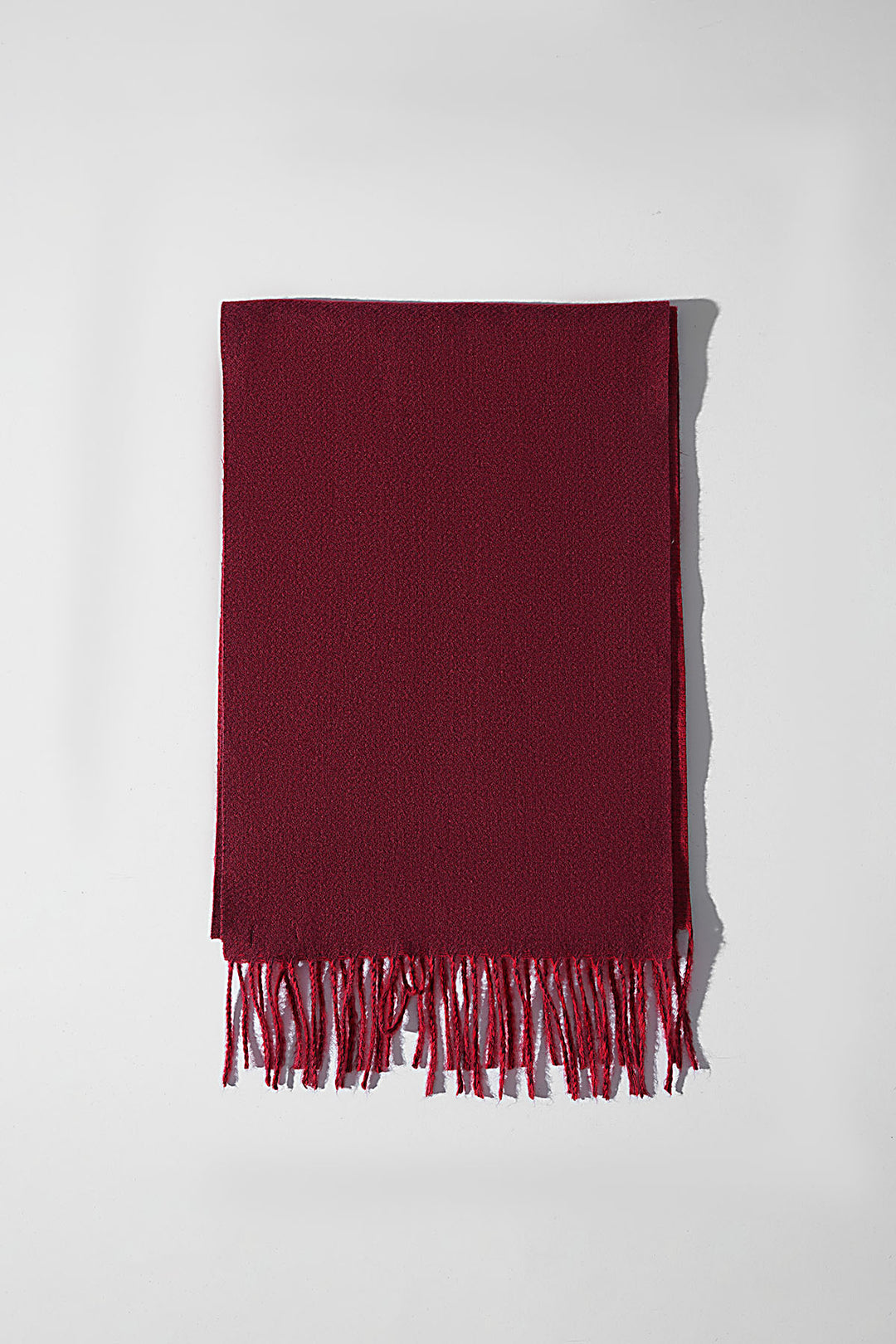 RED CONTRAST WEAVE REVERSIBLE SCARF