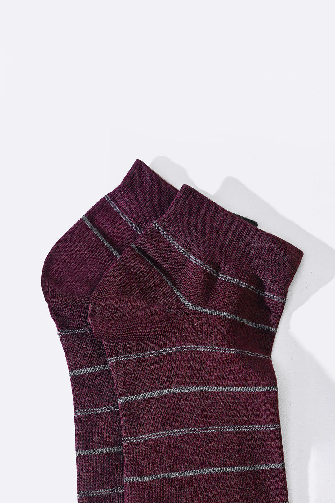MAROON MERCERIZED STRIPE SOCKS
