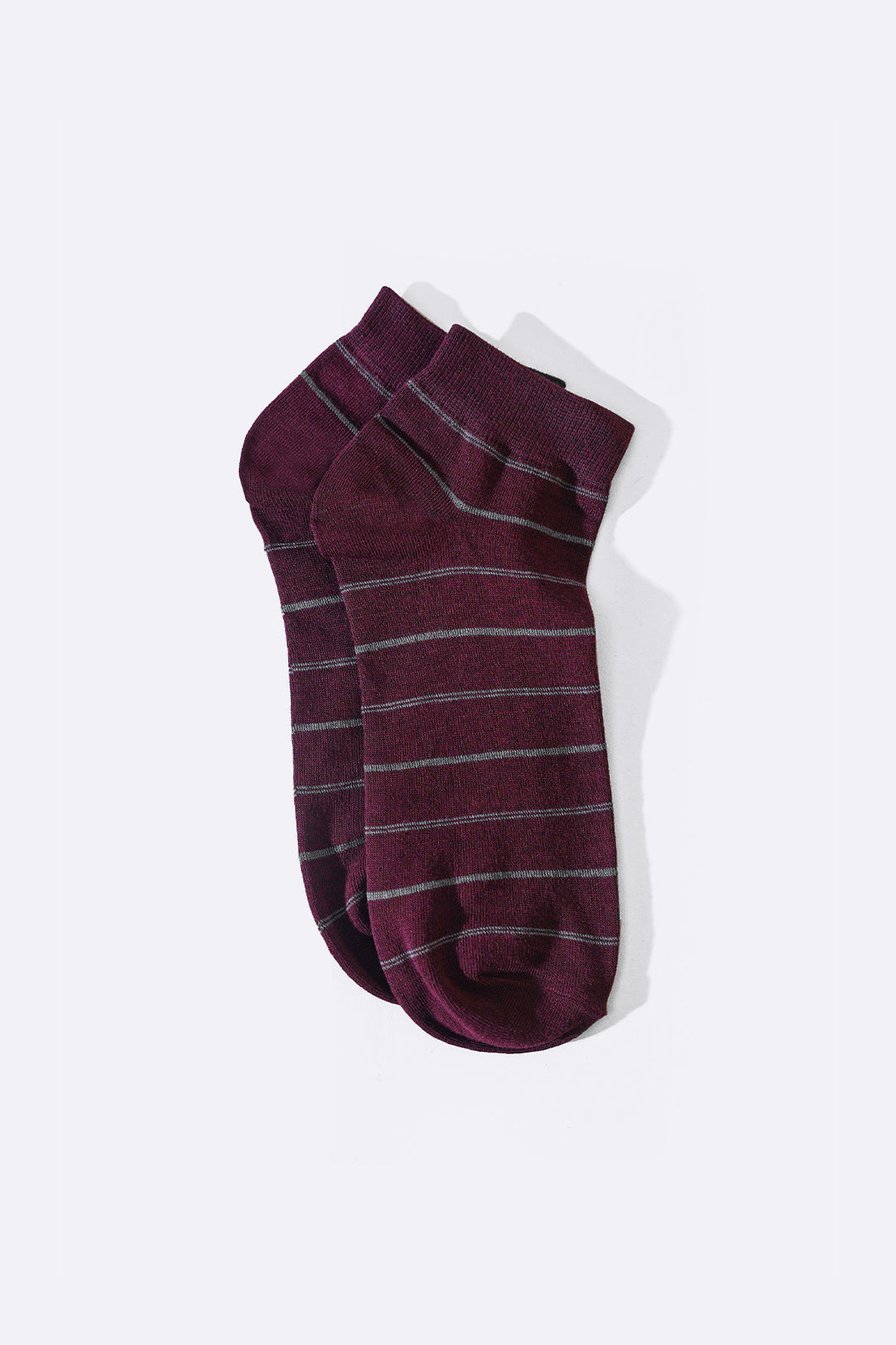 MAROON MERCERIZED STRIPE SOCKS