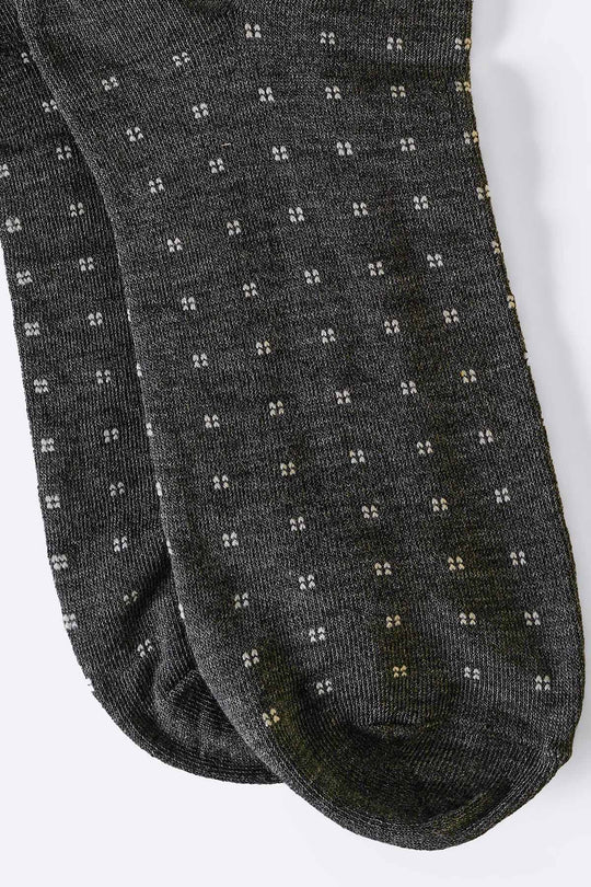 DARK GREY MERCERIZED ANKLE SOCKS