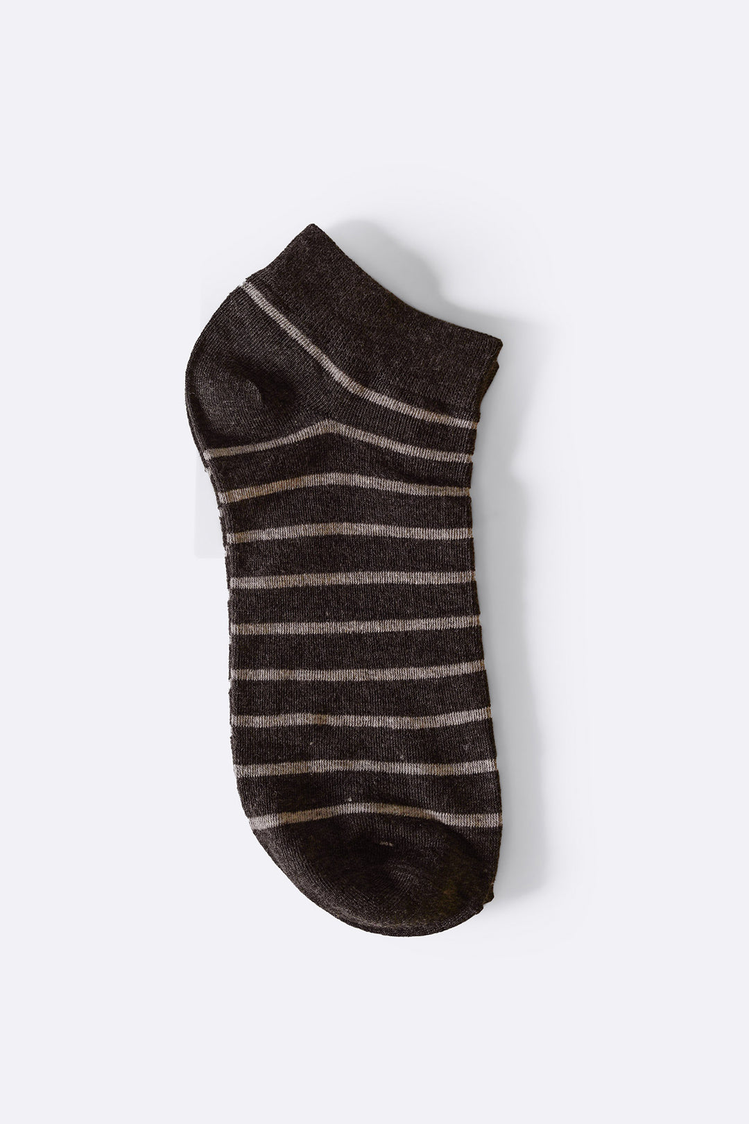 BROWN MERCERIZED STRIPE SOCKS