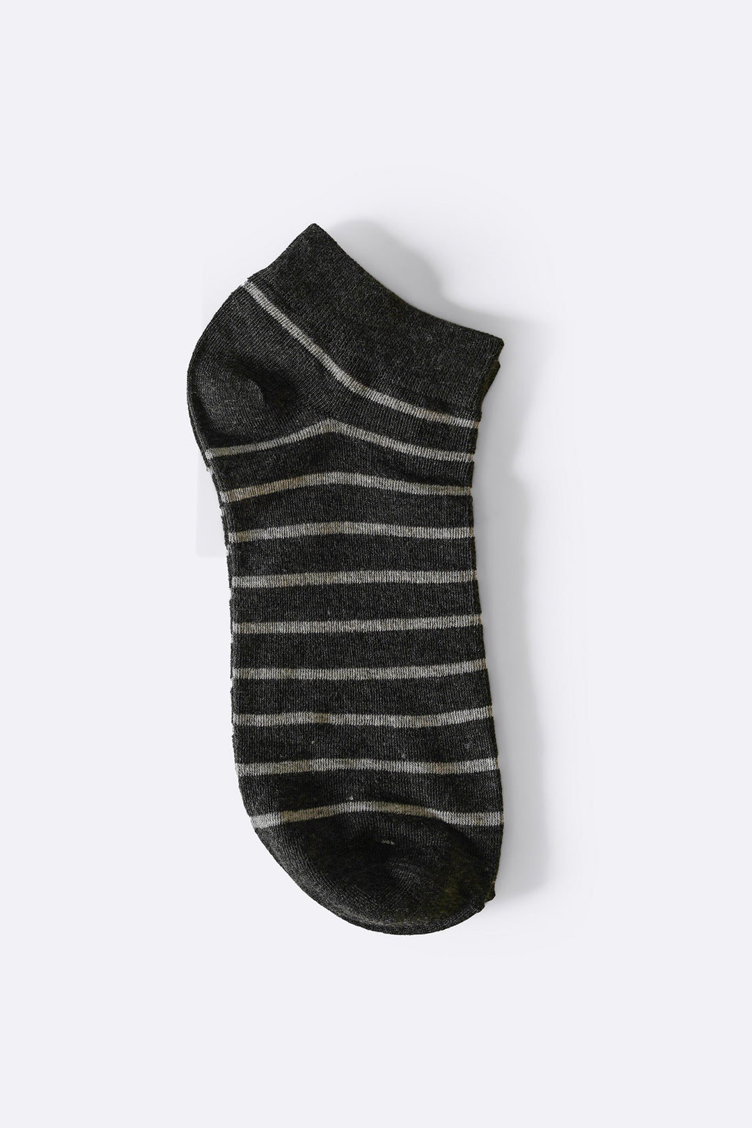 DARK GREY MERCERIZED STRIPE SOCKS