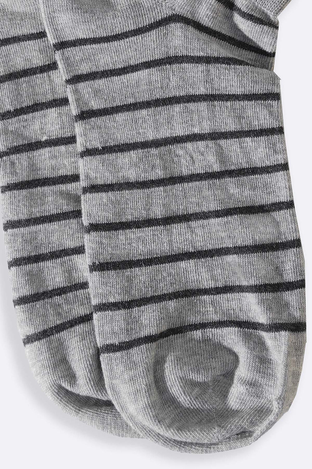 LIGHT GREY MERCERIZED STRIPE SOCKS