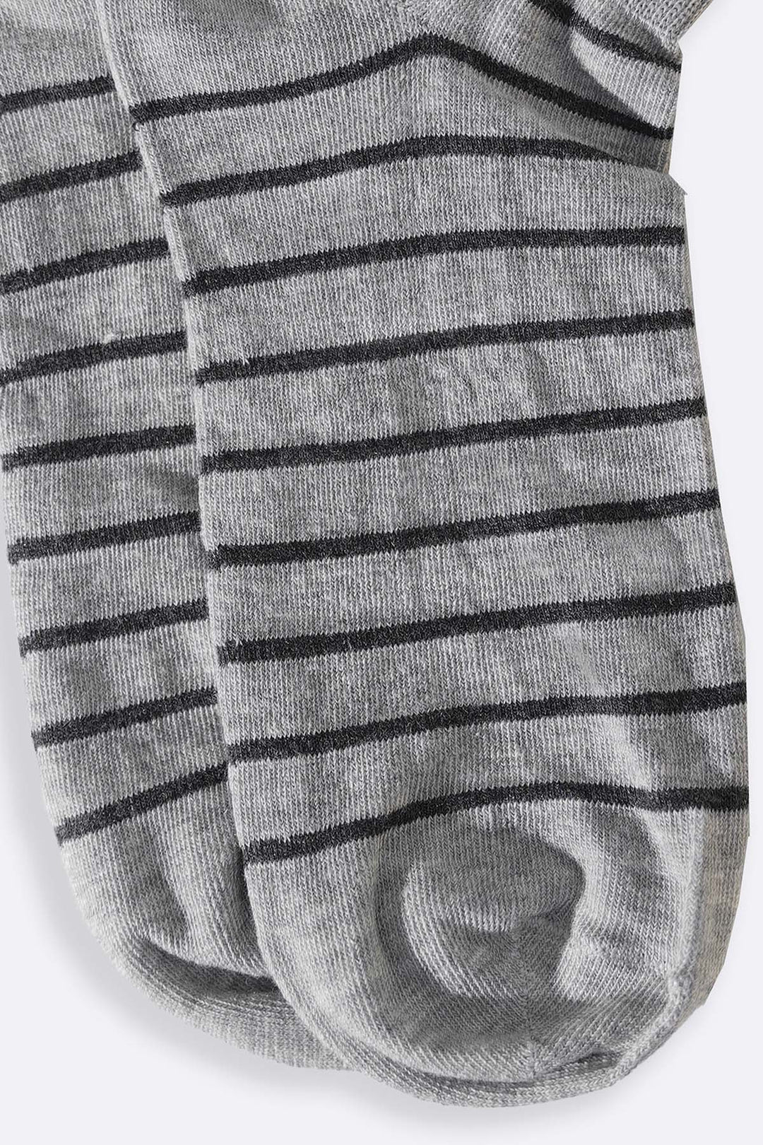 LIGHT GREY MERCERIZED STRIPE SOCKS