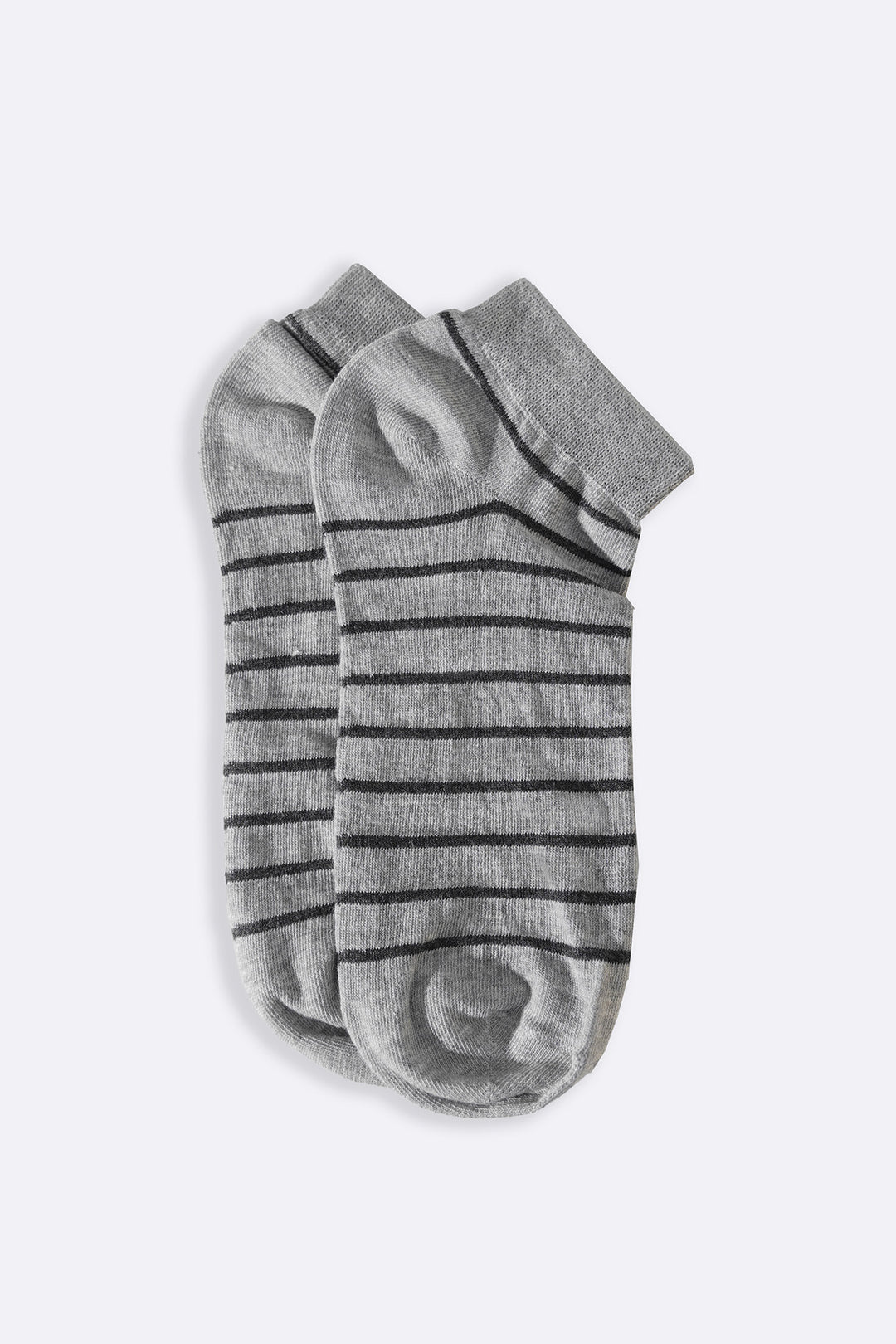 LIGHT GREY MERCERIZED STRIPE SOCKS