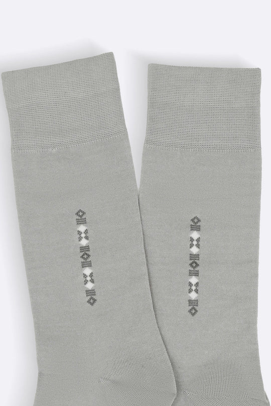 BEIGE MERCERIZED CREW SOCKS