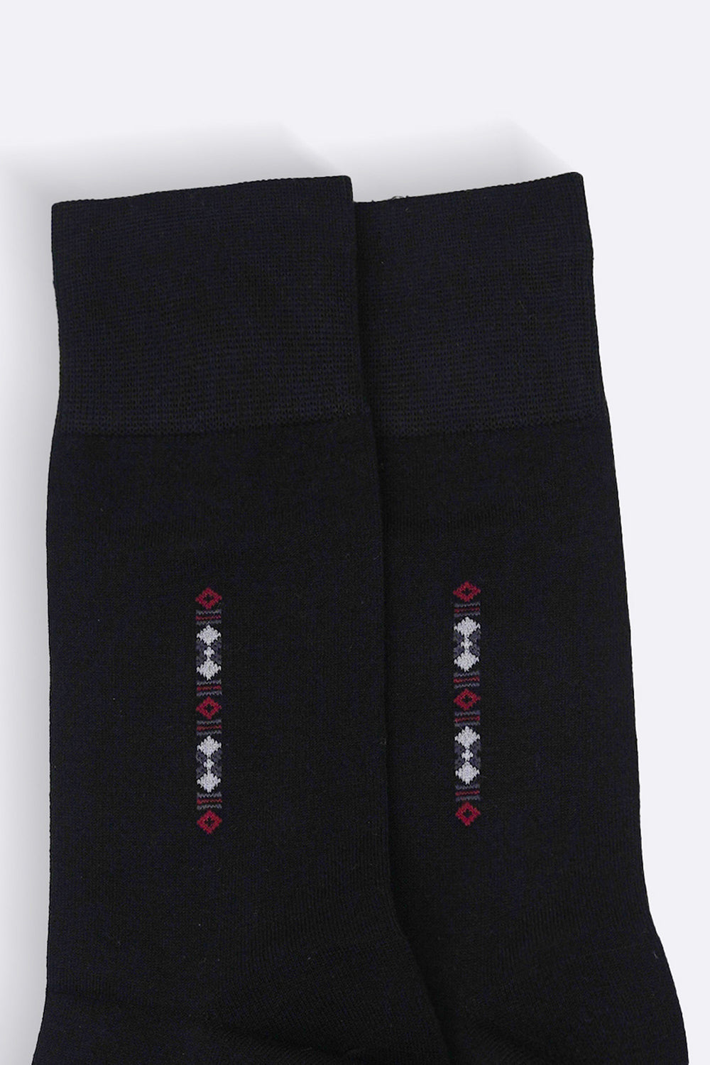 BLACK MERCERIZED CREW SOCKS