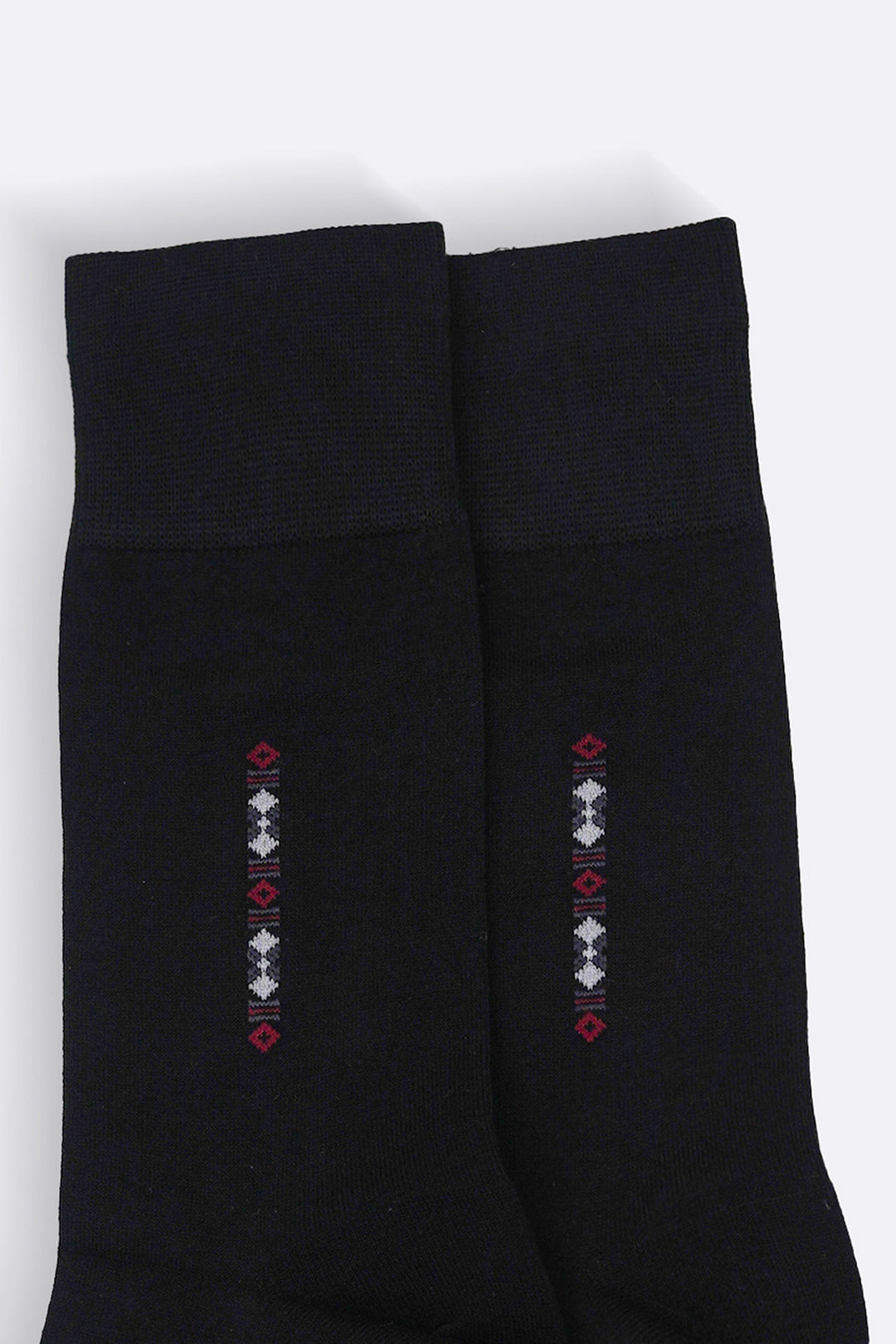BLACK MERCERIZED CREW SOCKS