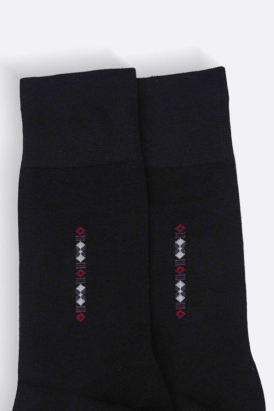 BLACK MERCERIZED CREW SOCKS