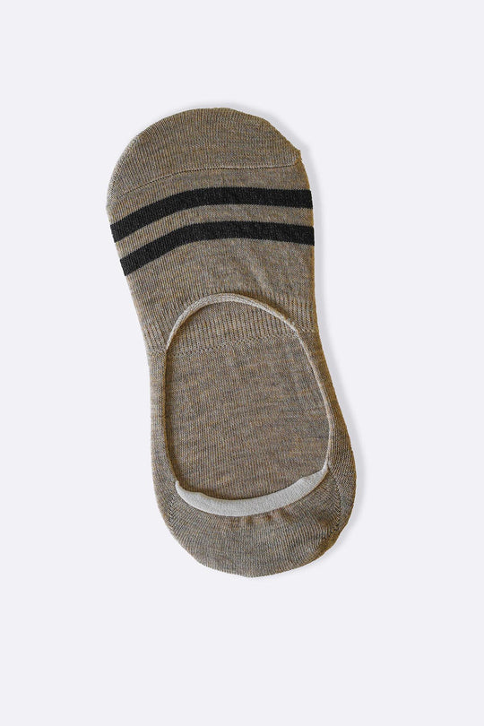 BEIGE MERCERIZED NO SHOW SOCKS