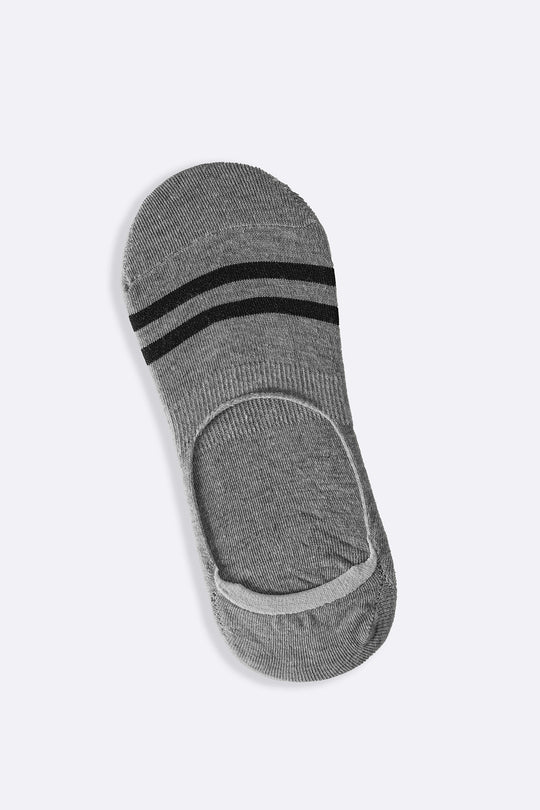 LIGHT GREY MERCERIZED NO SHOW SOCKS