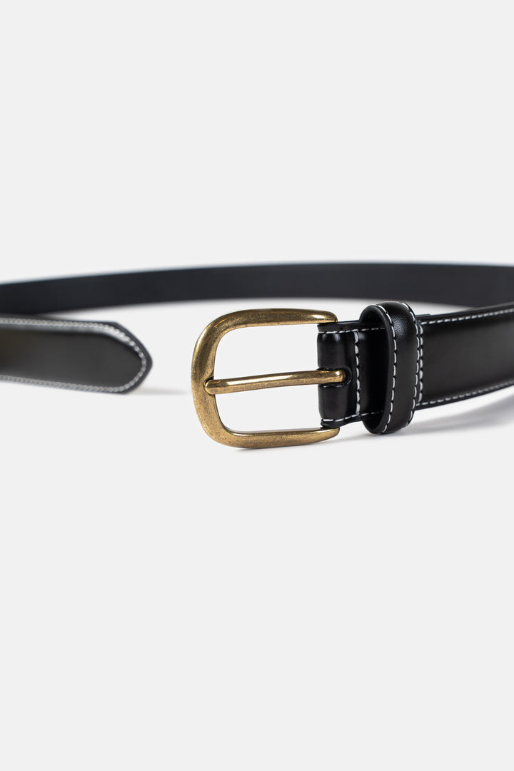 Saddle Stitch Leather Belt