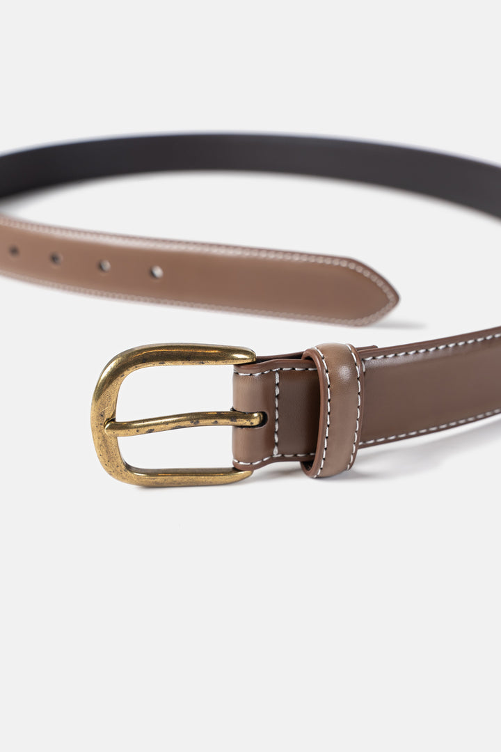 Saddle Stitch Leather Belt