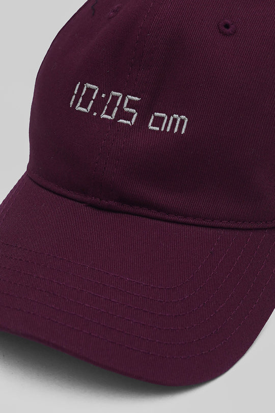 MAROON LATE TO WORK COTTON CAP