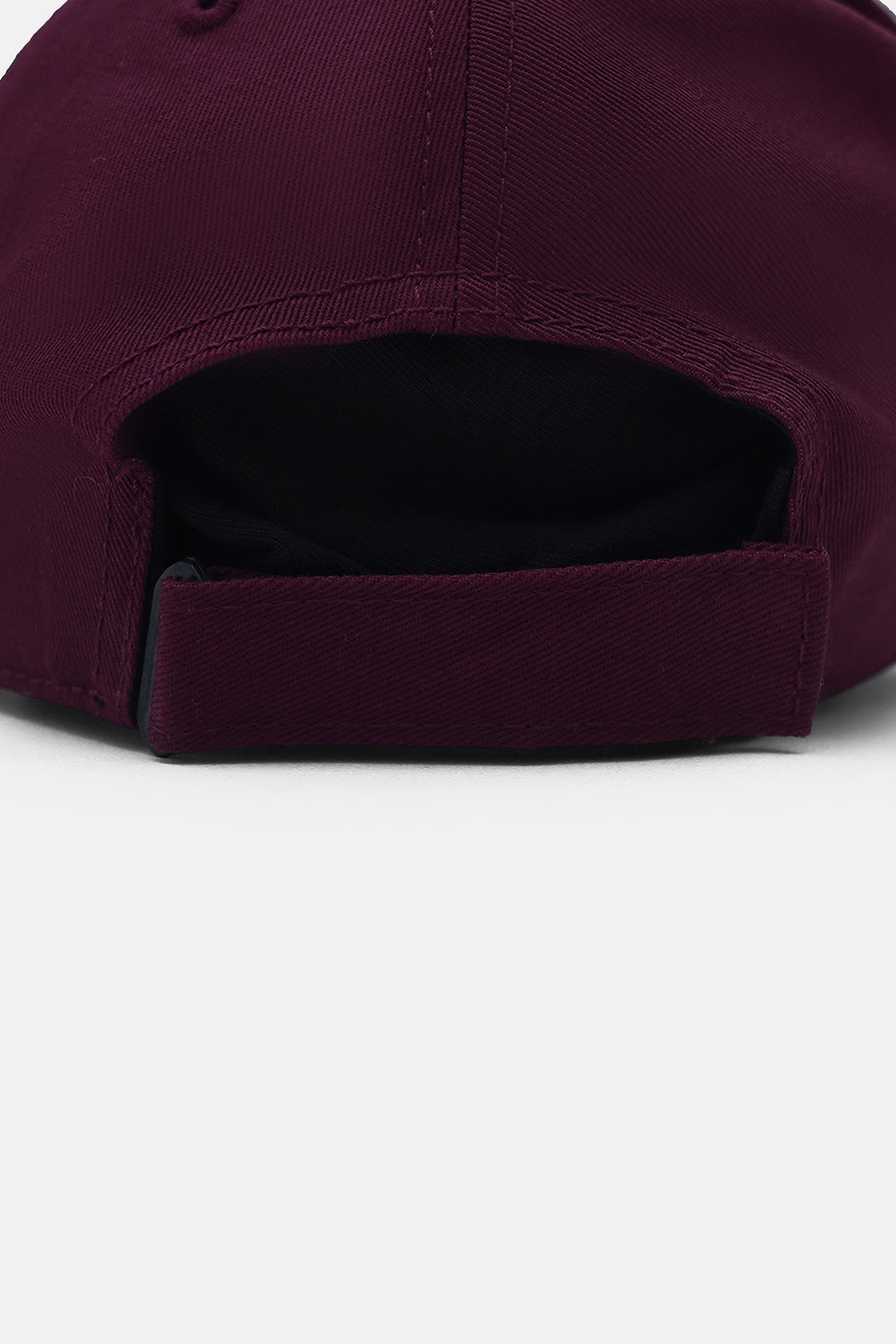MAROON LATE TO WORK COTTON CAP
