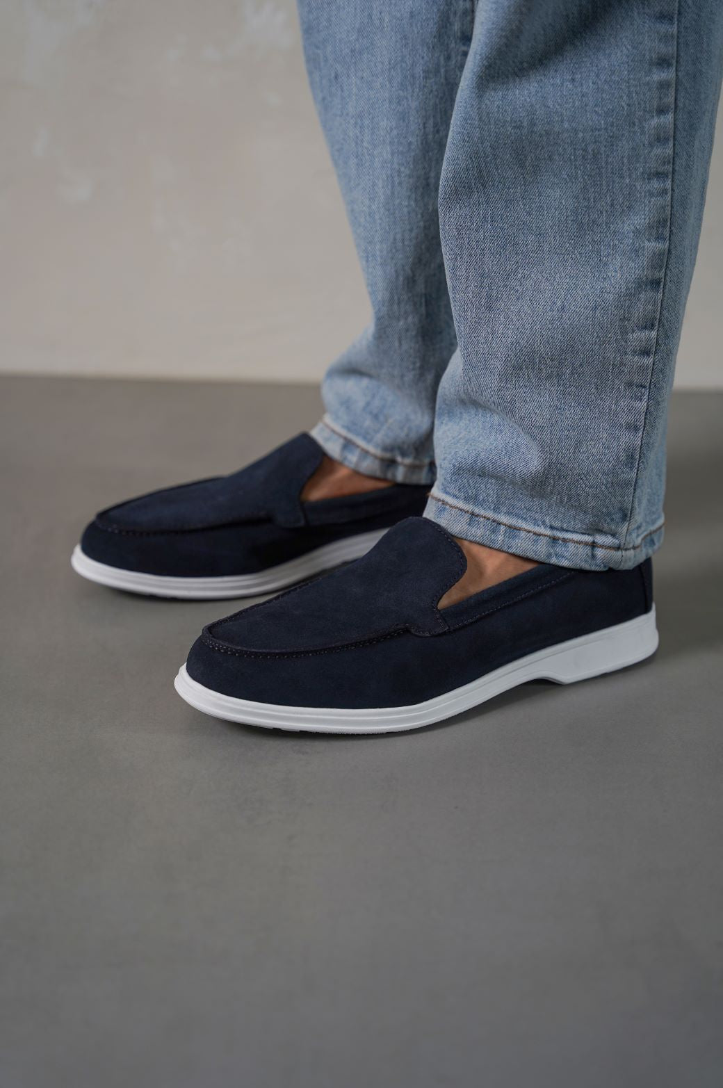 DARK NAVY SUEDE LOAFERS
