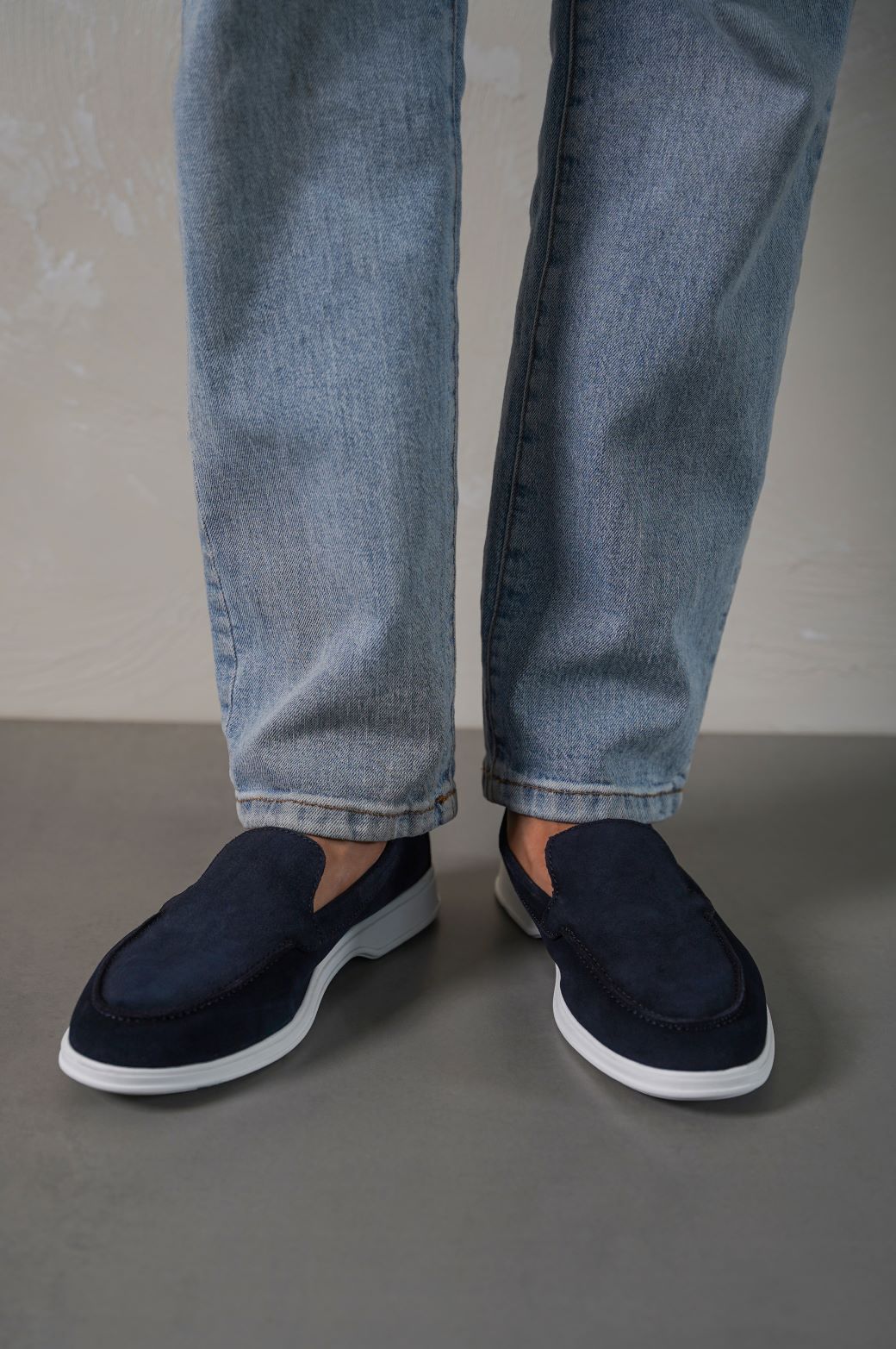 DARK NAVY SUEDE LOAFERS