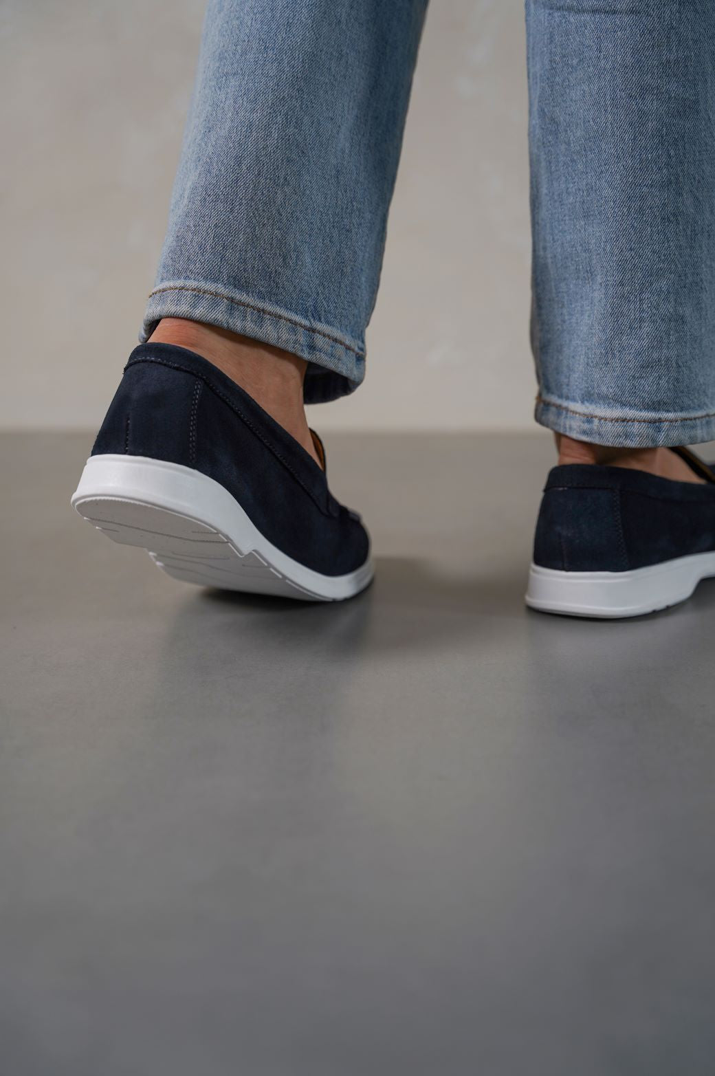 DARK NAVY SUEDE LOAFERS