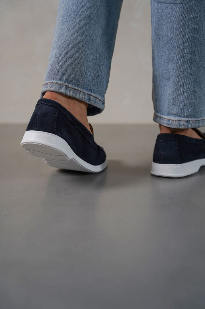 DARK NAVY SUEDE LOAFERS
