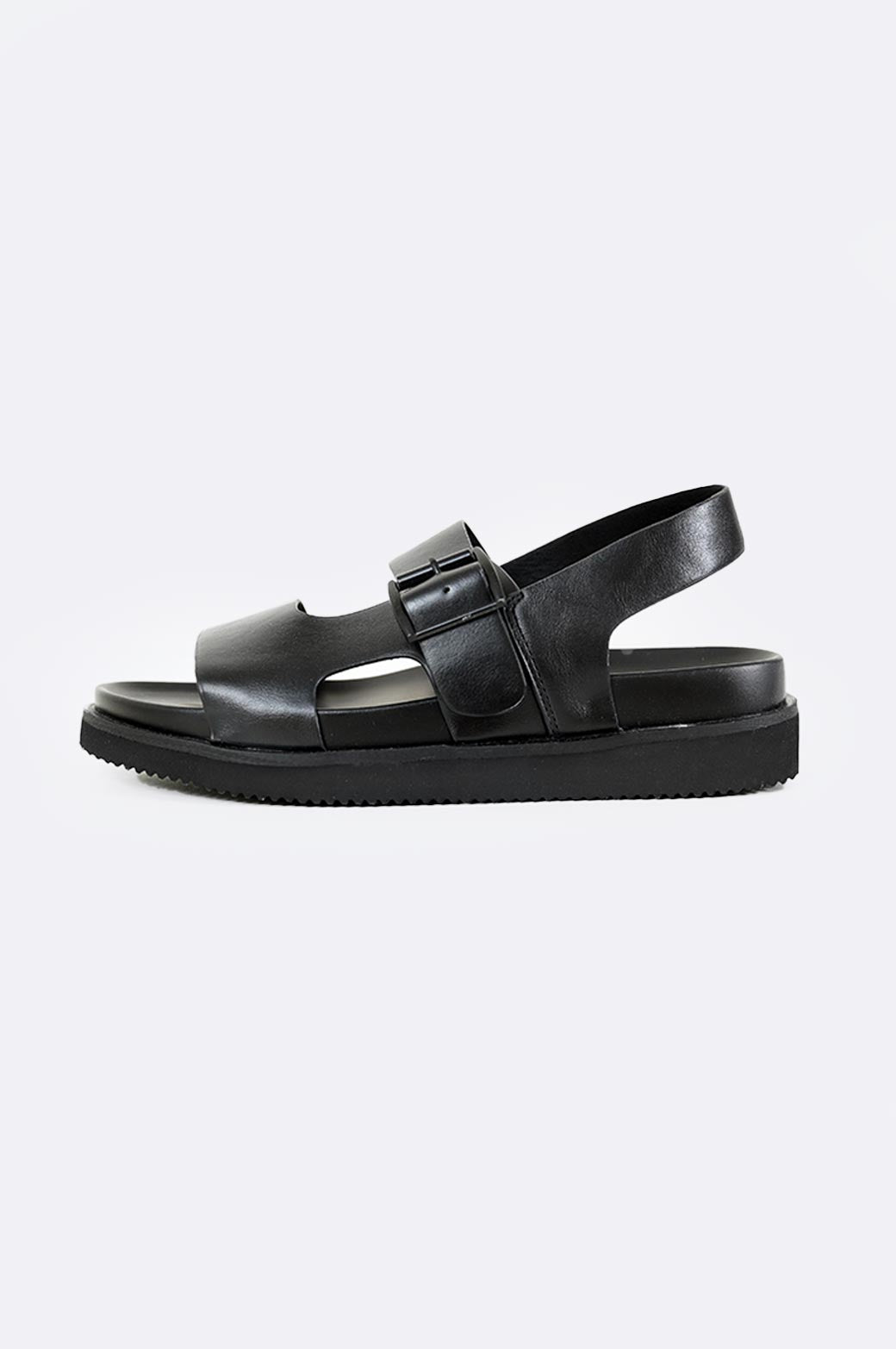 BLACK DOUBLE STRAP SANDALS