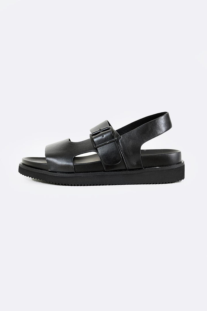 BLACK DOUBLE STRAP SANDALS