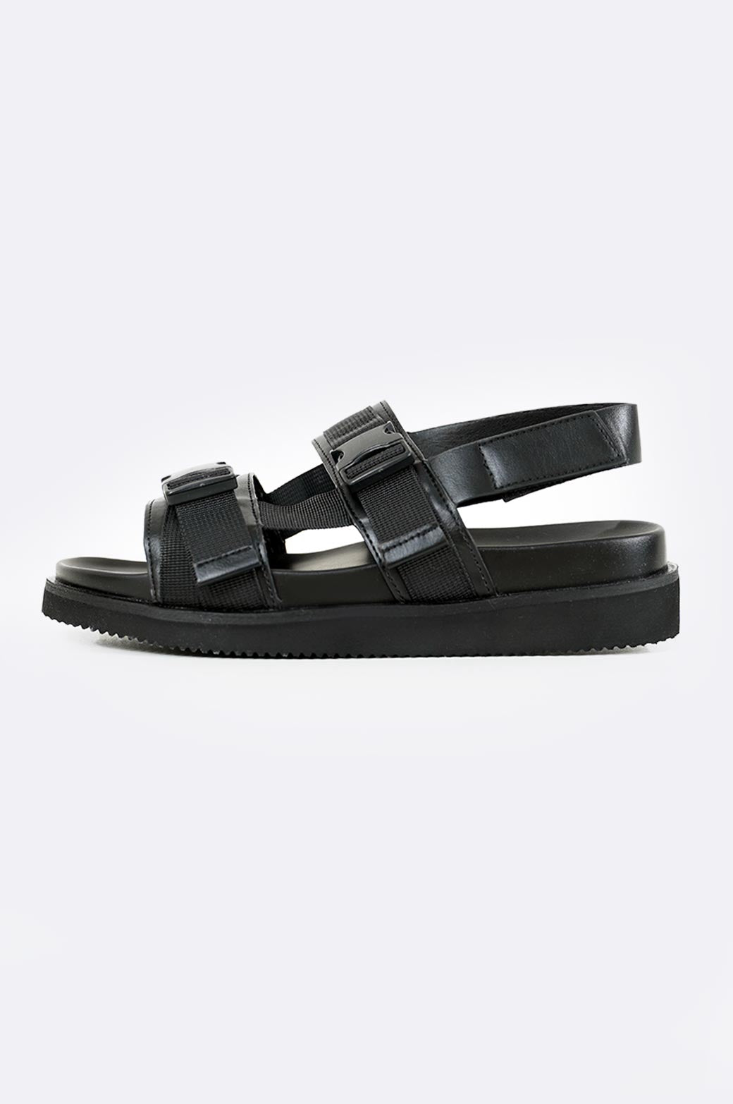 BLACK RELEASE BUCKLE SANDALS