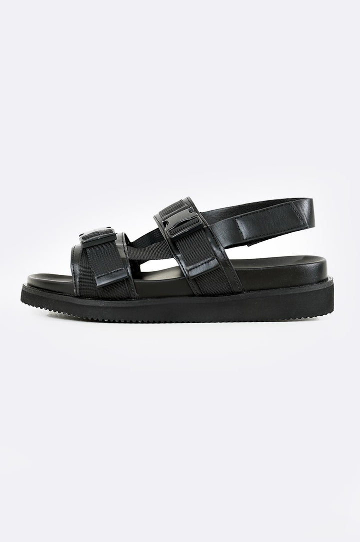 BLACK RELEASE BUCKLE SANDALS