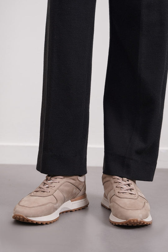 TAUPE MONOTONE LEATHER SNEAKERS