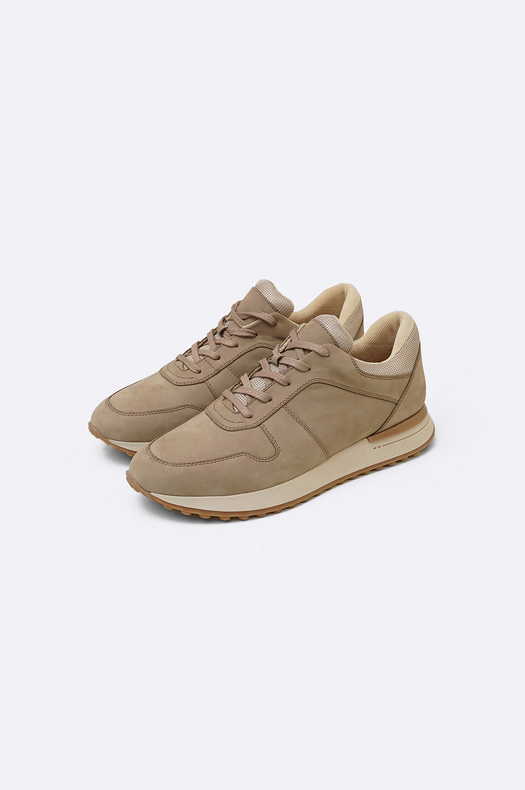 TAUPE MONOTONE LEATHER SNEAKERS