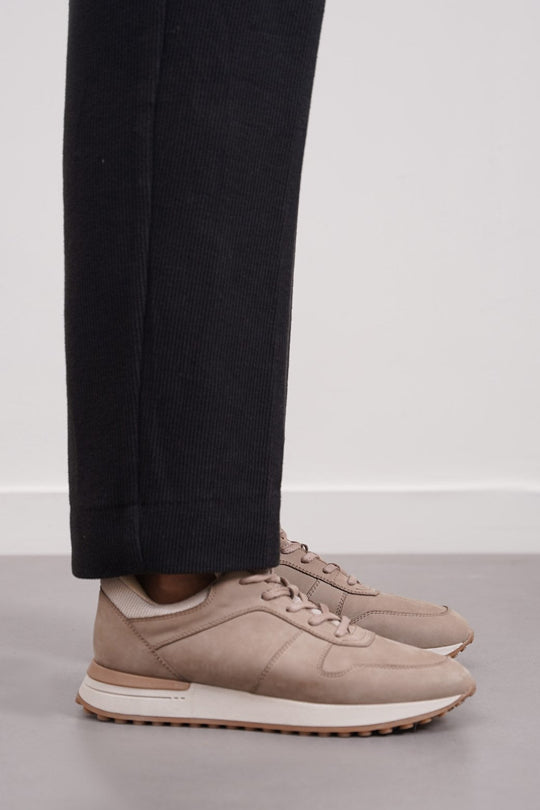 TAUPE MONOTONE LEATHER SNEAKERS