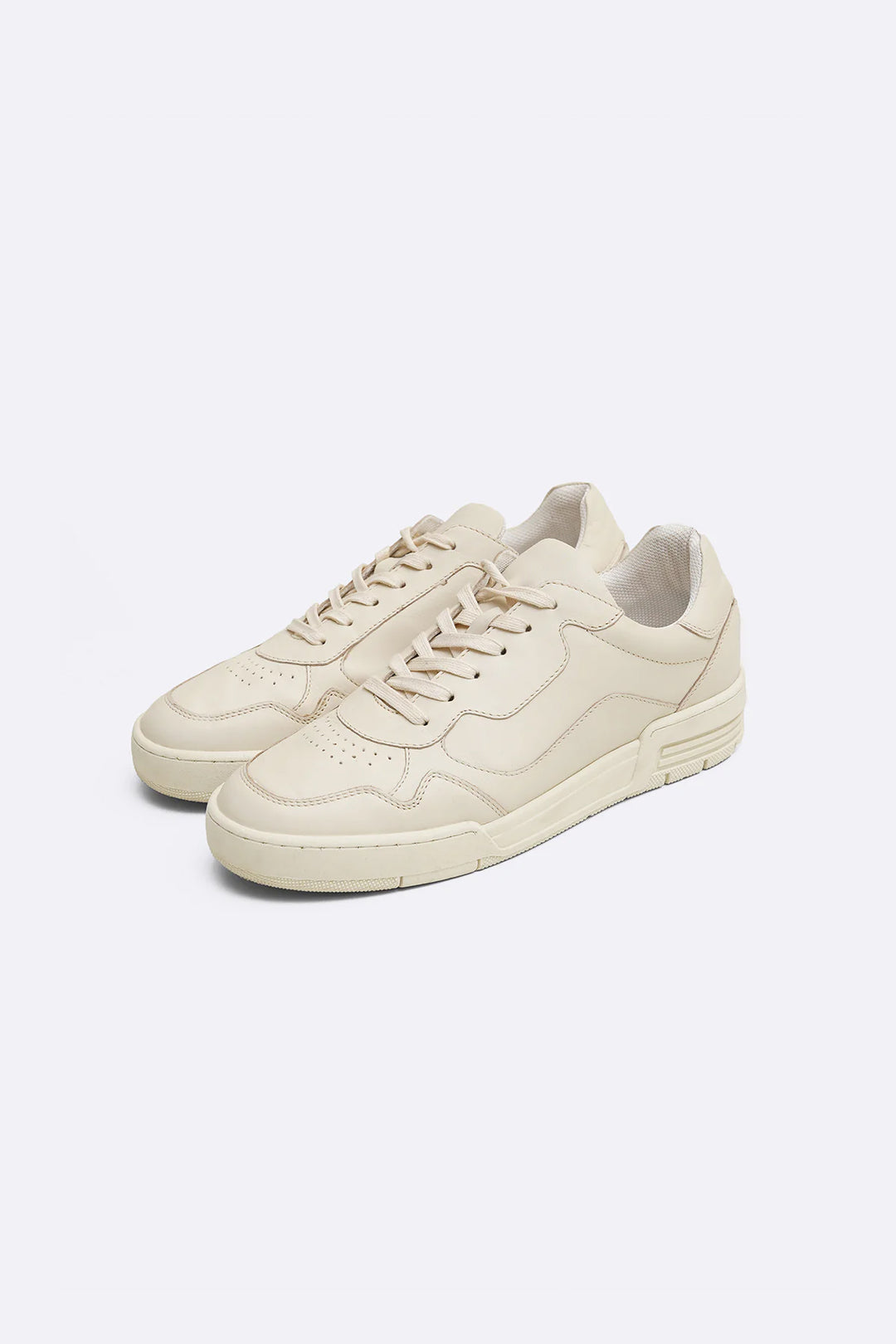 CHALK RETRO LEATHER SNEAKERS