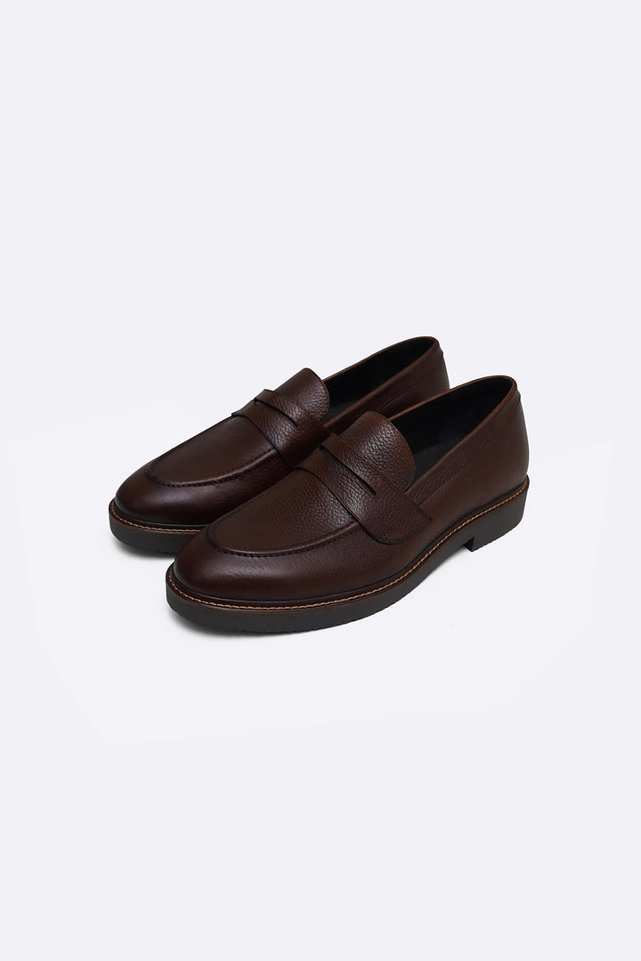 COGNAC CLASSIC LEATHER LOAFERS