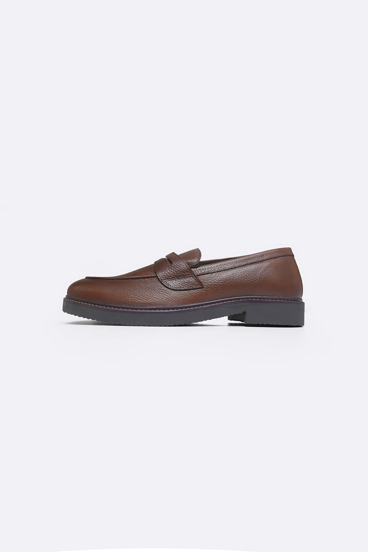COGNAC CLASSIC LEATHER LOAFERS