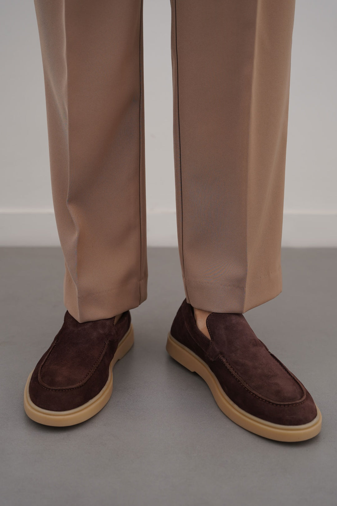 COFFEE SUEDE LEATHER LOAFERS