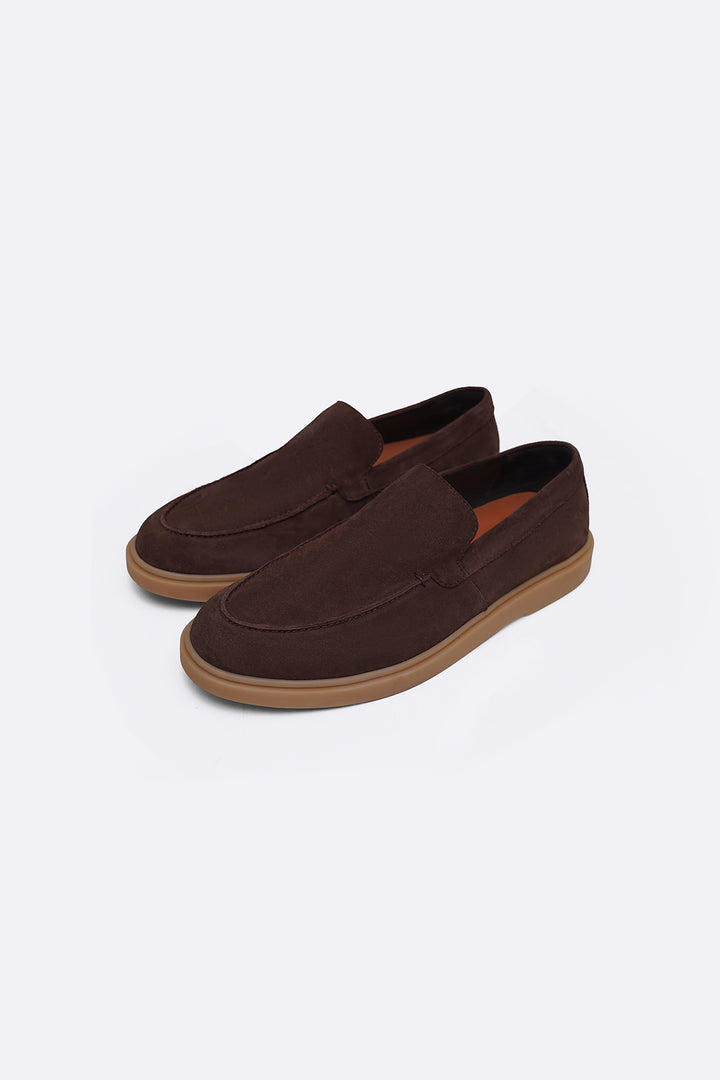 COFFEE SUEDE LEATHER LOAFERS