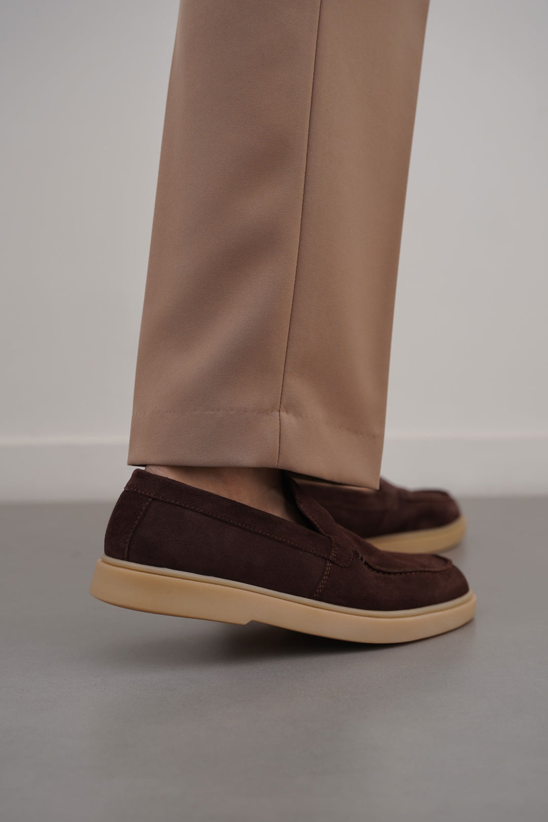 COFFEE SUEDE LEATHER LOAFERS
