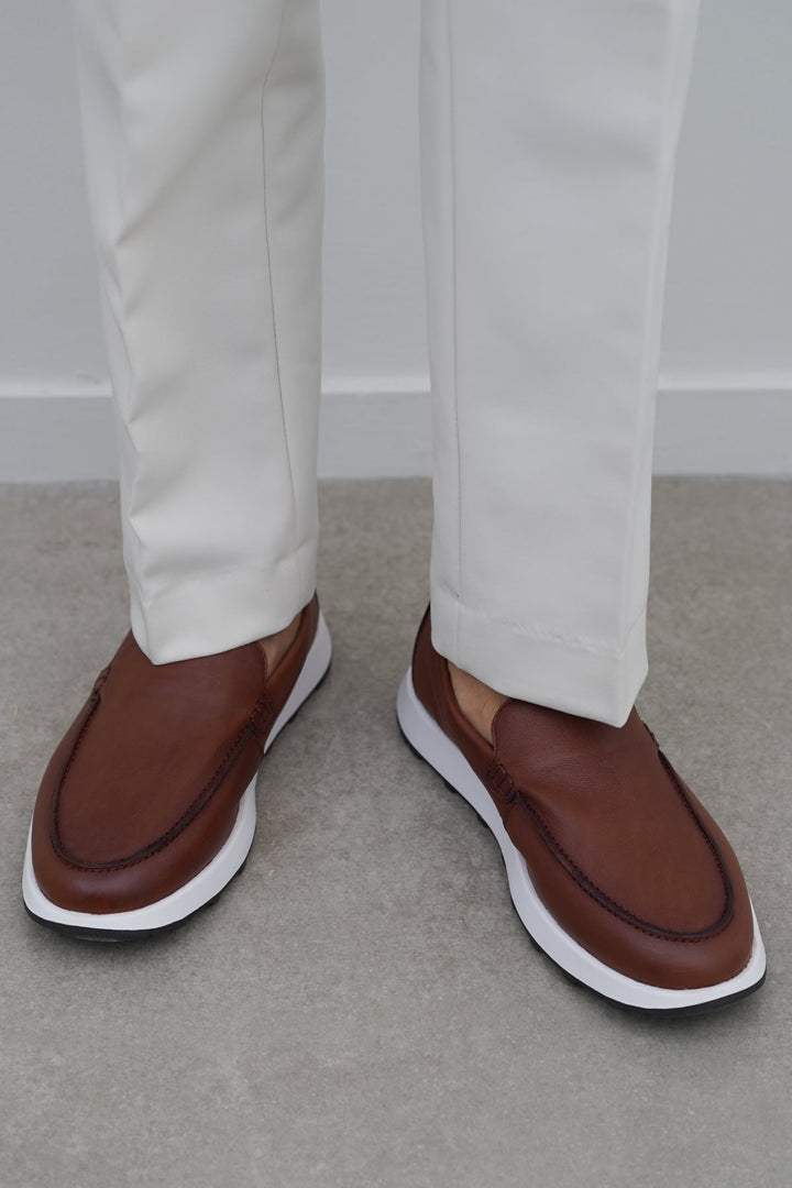 COGNAC AIR LEATHER LOAFERS
