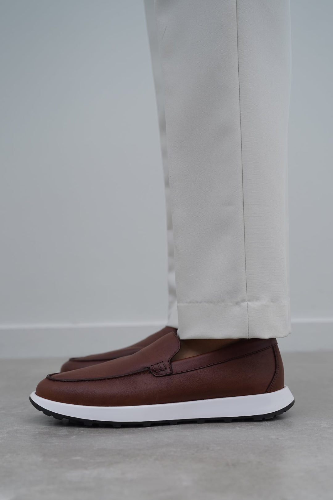 COGNAC AIR LEATHER LOAFERS