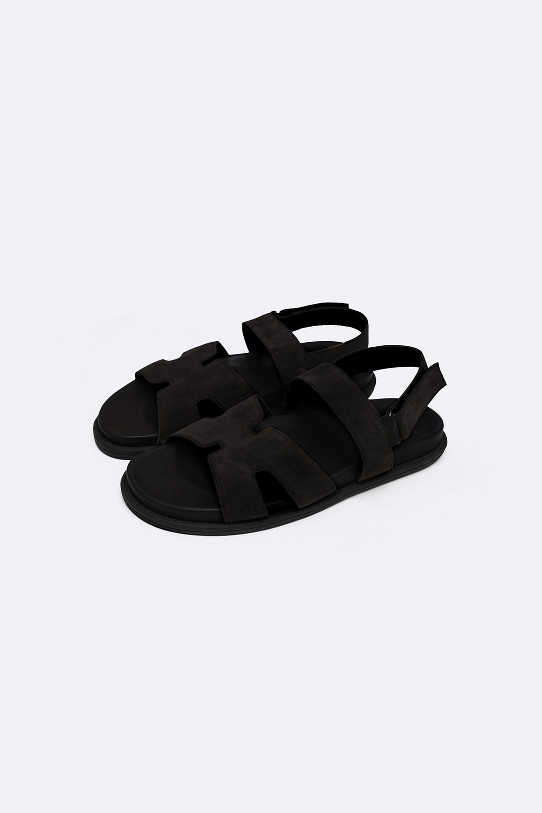 BLACK CLASSIC SUEDE LEATHER SANDALS