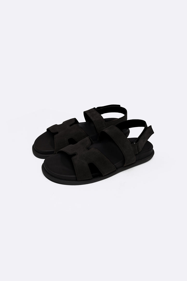 BLACK CLASSIC SUEDE LEATHER SANDALS