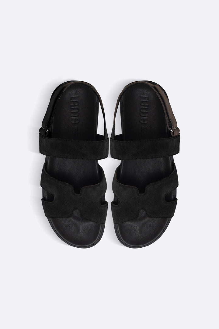BLACK CLASSIC SUEDE LEATHER SANDALS