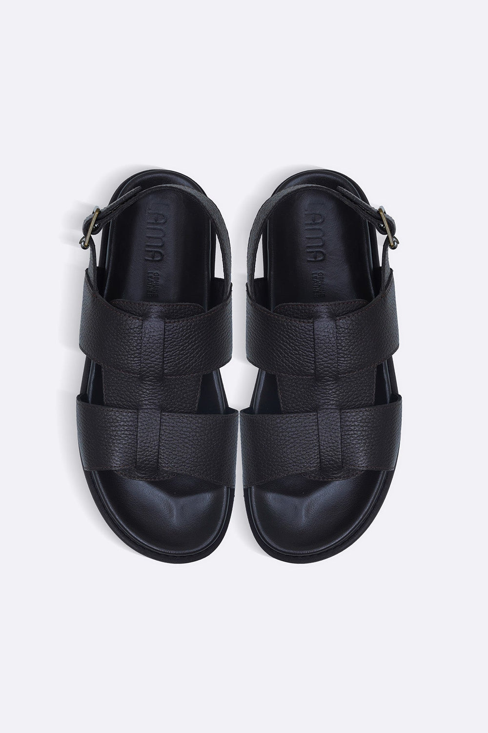 DARK BROWN LEATHER SANDALS