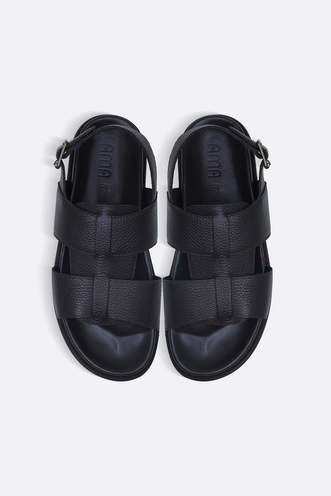 DARK BROWN LEATHER SANDALS