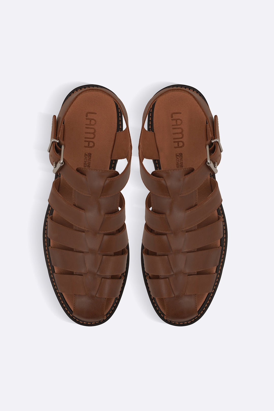 BROWN CLASSIC FISHERMAN LEATHER SANDALS