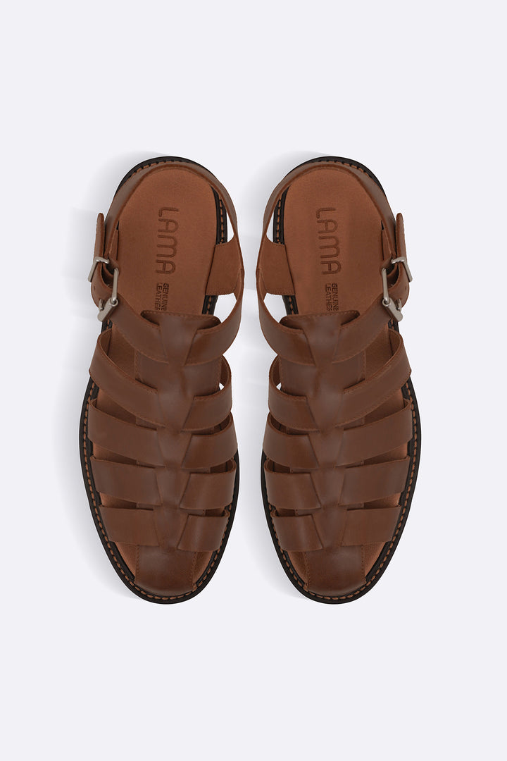 BROWN CLASSIC FISHERMAN LEATHER SANDALS